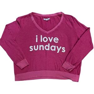 Peace Love World V-Neck Pink Sweater